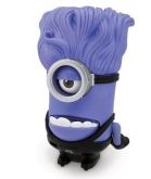 Caixa De Som Minion Mal Roxo Mp3 Entrada Usb Pen Drive Radio